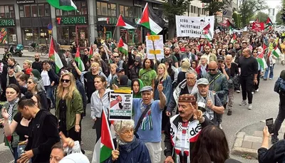 اخبار اليمن الان مظاهرة السويد تندد بمجازر إسرائيل اخبار اليمن الان الحدث اليوم عاجل