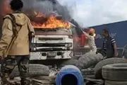 وكالة الصحافة اليمنية اخبار اليمن الان نيران مجهولة تلتهم شاحنتين الحاويات اخبار اليمن الان الحدث اليوم عاجل وكالة الصحافة اليمنية