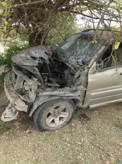 اخبار اليمن الان استهدافه بالطيران واحتراق سيارته بالكامل اخبار اليمن الان الحدث اليوم عاجل