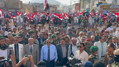 اخبار اليمن الان بمشاركة الانتقالي التاسعة بمليونية الحضرمية اخبار اليمن الان الحدث اليوم عاجل