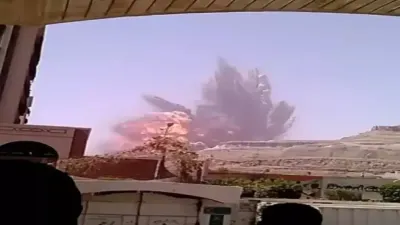 اخبار اليمن الان فيديو انفجارا لمخازن أسلحة حقيقته اخبار اليمن الان الحدث اليوم عاجل