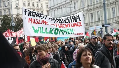 اخبار اليمن الان تظاهرة فيينا بمعاقبة إسرائيل الإبادة اخبار اليمن الان الحدث اليوم عاجل