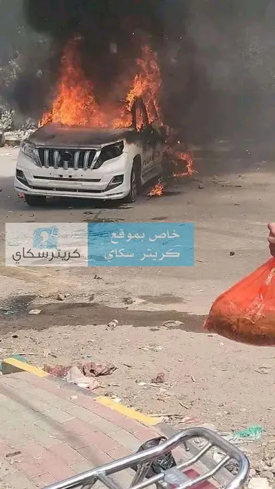 اخبار اليمن الان إحراق سيارة موكب الدفاع الضالع اخبار اليمن الان الحدث اليوم عاجل