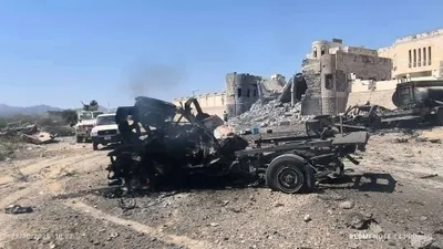 اخبار اليمن الان الدمار الكبير المبنى الحكومي استهدافه اخبار اليمن الان الحدث اليوم عاجل