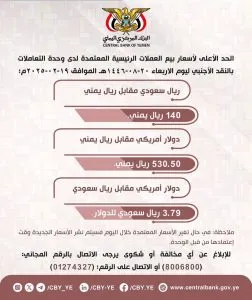 اخبار اليمن الان البنك المركزي تعميم العملات الأجنبية اخبار اليمن الان الحدث اليوم عاجل