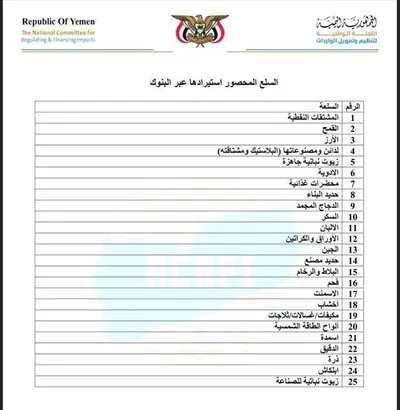 اخبار اليمن الان البنك المركزي المحصور استيرادها البنوك اخبار اليمن الان الحدث اليوم عاجل