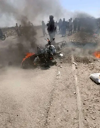 اخبار اليمن الان احتراق دراجة نارية محملة بترول اخبار اليمن الان الحدث اليوم عاجل
