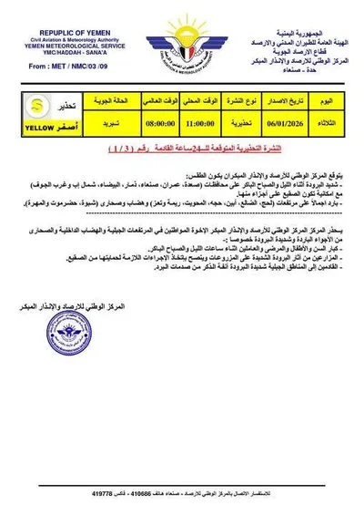 اخبار اليمن الان الأرصاد التحذير ويؤكد استمرار الامر اخبار اليمن الان الحدث اليوم عاجل