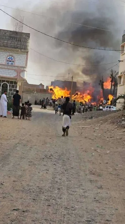 اخبار اليمن الان اندلاع حريق هائل منزل الأهالي اخبار اليمن الان الحدث اليوم عاجل