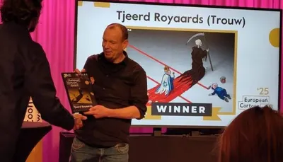 اخبار اليمن الان هولندي بجائرة كاريكاتير الإبادة الإسرائيلية اخبار اليمن الان الحدث اليوم عاجل