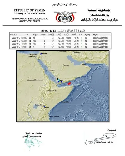 اخبار اليمن الان تسجيل زلزالية المياه الإقليمية اليمنية اخبار اليمن الان الحدث اليوم عاجل