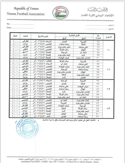 اخبار اليمن الان مباريات الدرجة الأولى استئناف الجمهورية اخبار اليمن الان الحدث اليوم عاجل