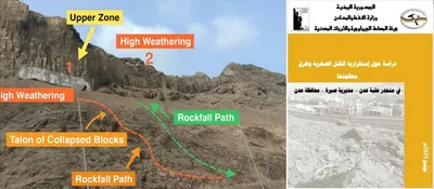 اخبار اليمن الان المجهر الجيولوجي الانهيارات الصخرية المفاجئة اخبار اليمن الان الحدث اليوم عاجل