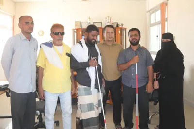 اخبار اليمن الان بمناسبة العالمي البيضاء المكفوفين العاملين  اخبار اليمن الان الحدث اليوم عاجل