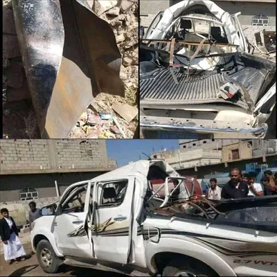 اخبار اليمن الان نجاة مواطن انفجار لأسطوانة سيارته  اخبار اليمن الان الحدث اليوم عاجل